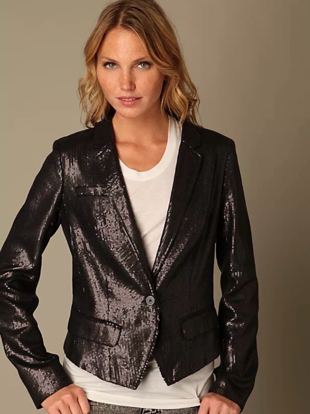 Free People Black Sequin Women's Blazer Jacket -